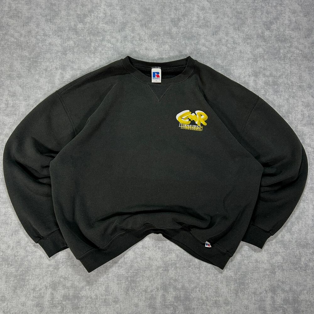 VTG Russell CMR Rustlers black athleisure sportswear sweatshirt mens XL